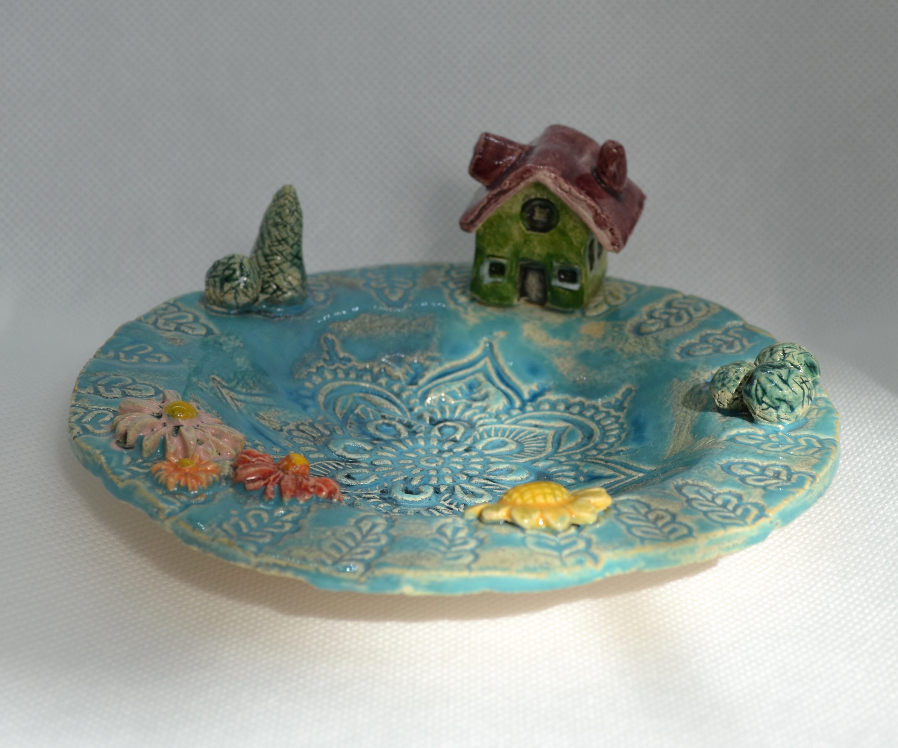 Ceramic Candle plate little Worldwith House