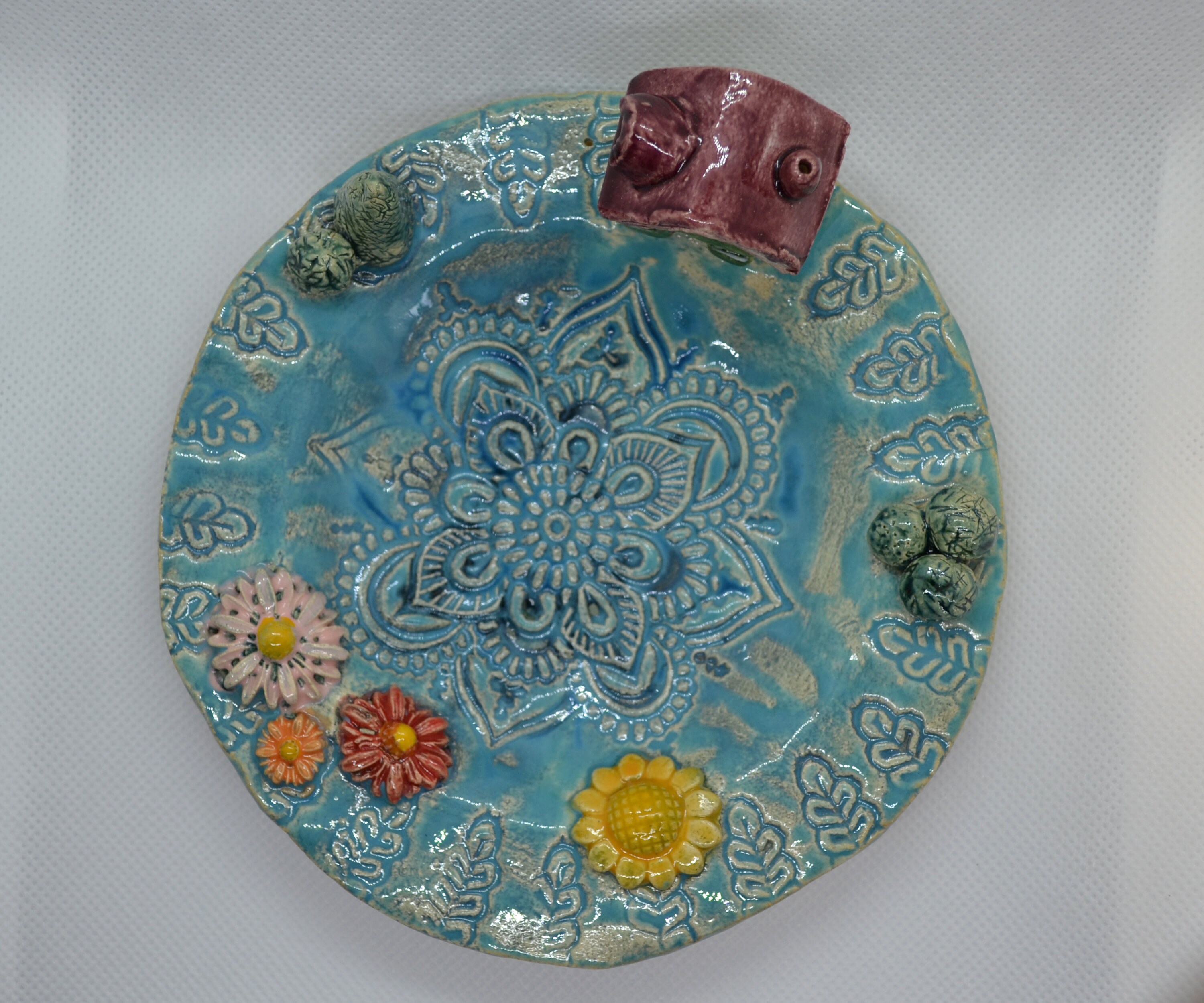 Ceramic Candle plate little Worldwith House