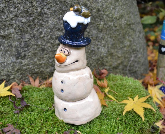 Ceramic Christmas Decoration Snowman Elio