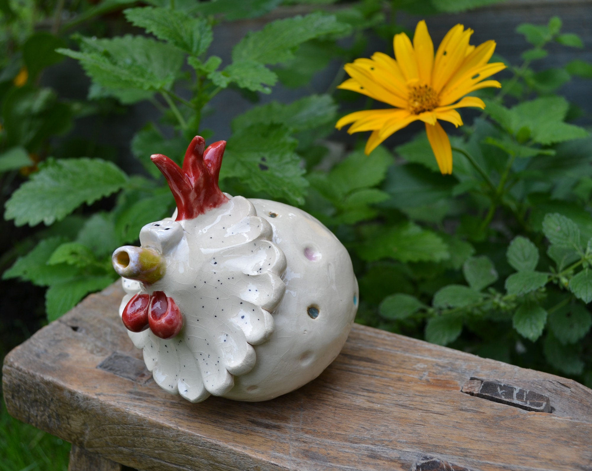 Garden Ceramic Sculpture Rooster Warin
