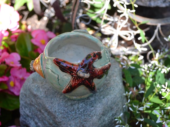 Ceramic plant sphere "Seashells on the beach"