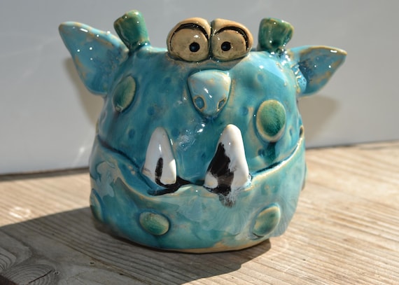 Ceramic pen holder, flower pot Monster Herbert
