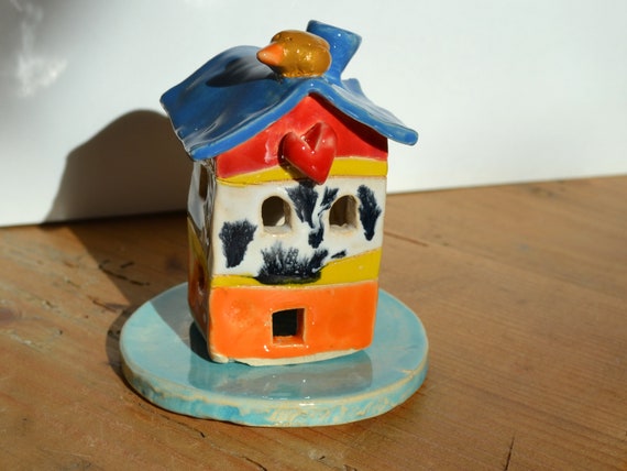 Small ceramic incense cone house
