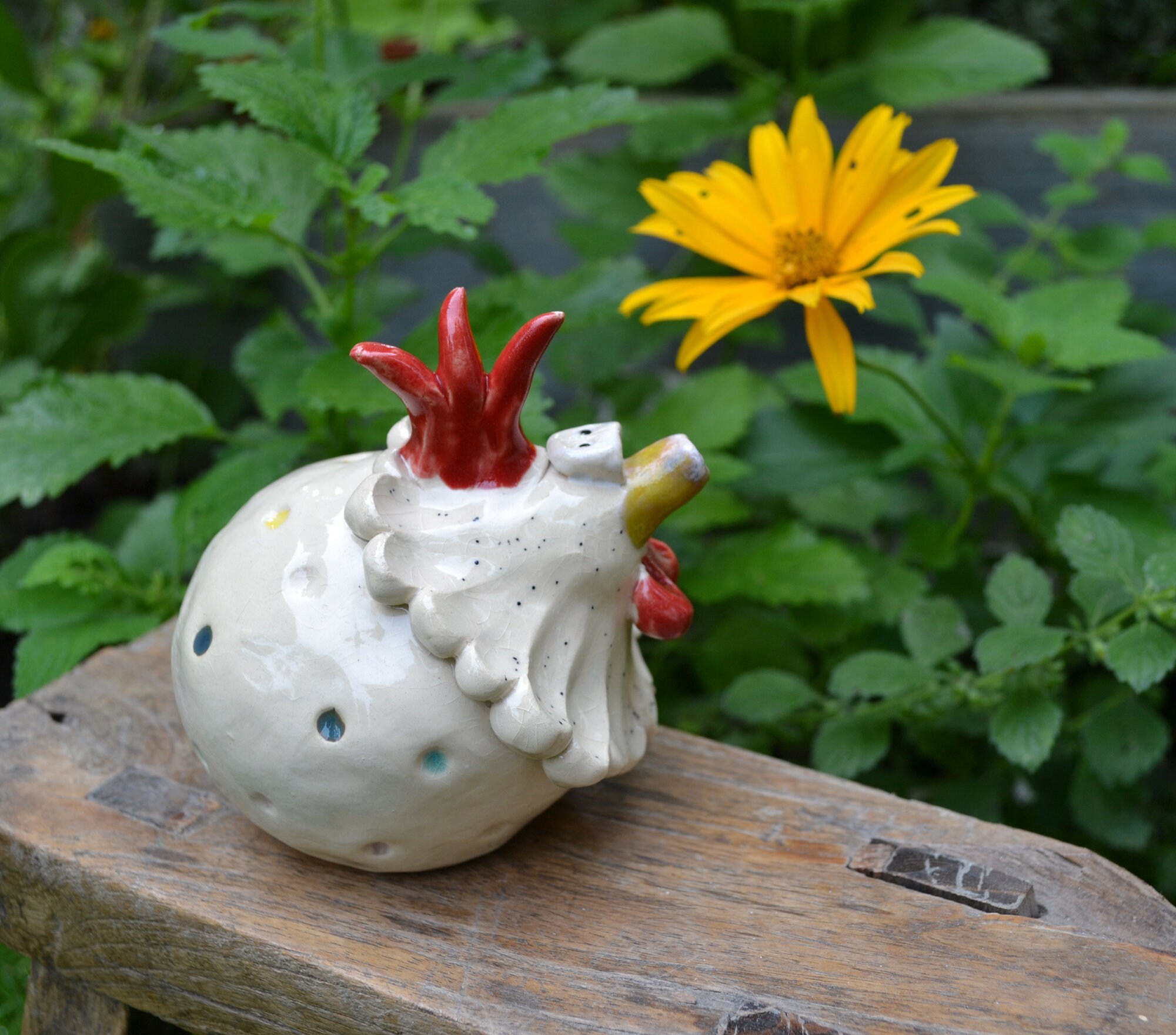 Garden Ceramic Sculpture Rooster Warin