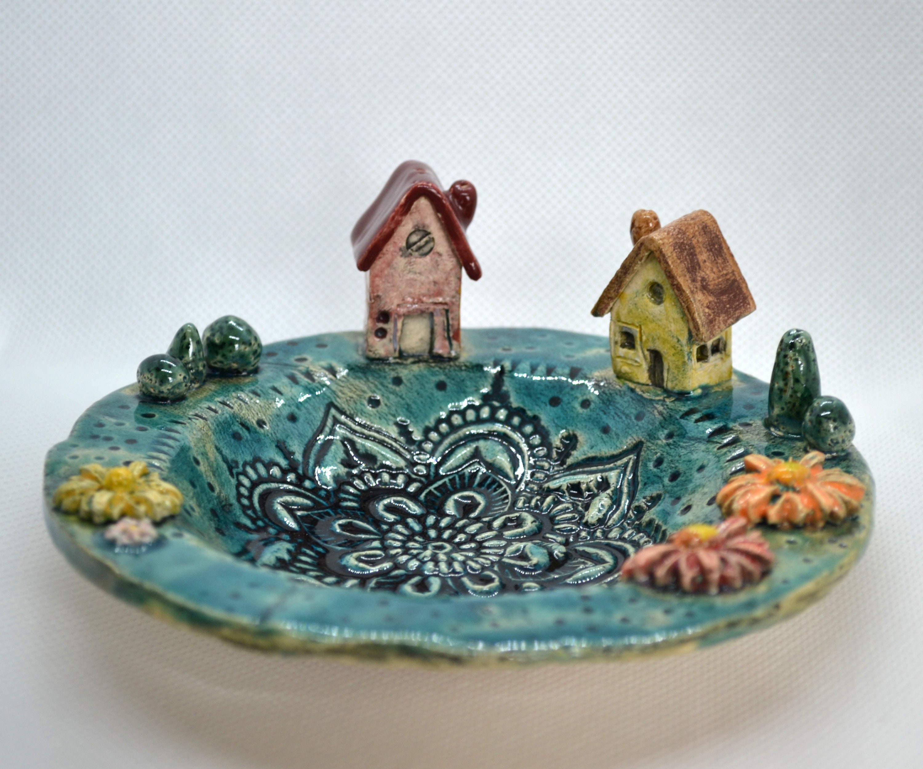 Ceramic Candle plate little Worldwith House