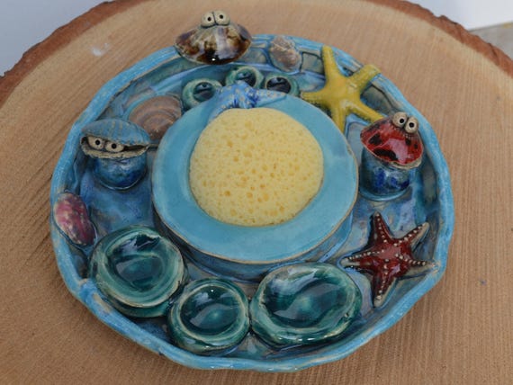 Ceramic butterfly and insect waterer "I want the sea"