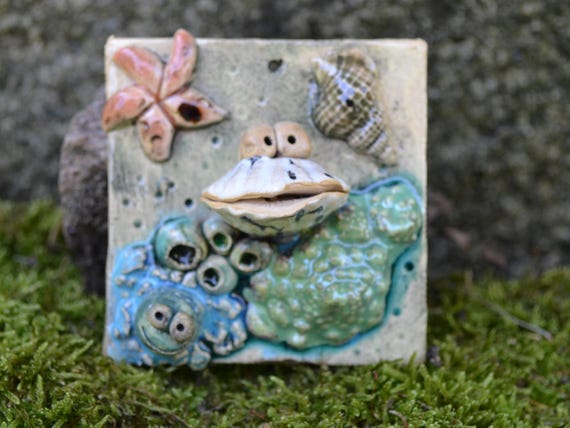 Mini ceramic picture with shell Jules