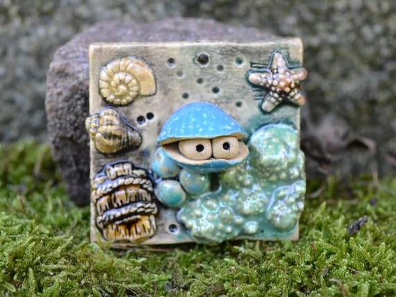 Mini ceramic picture with shell Mauro