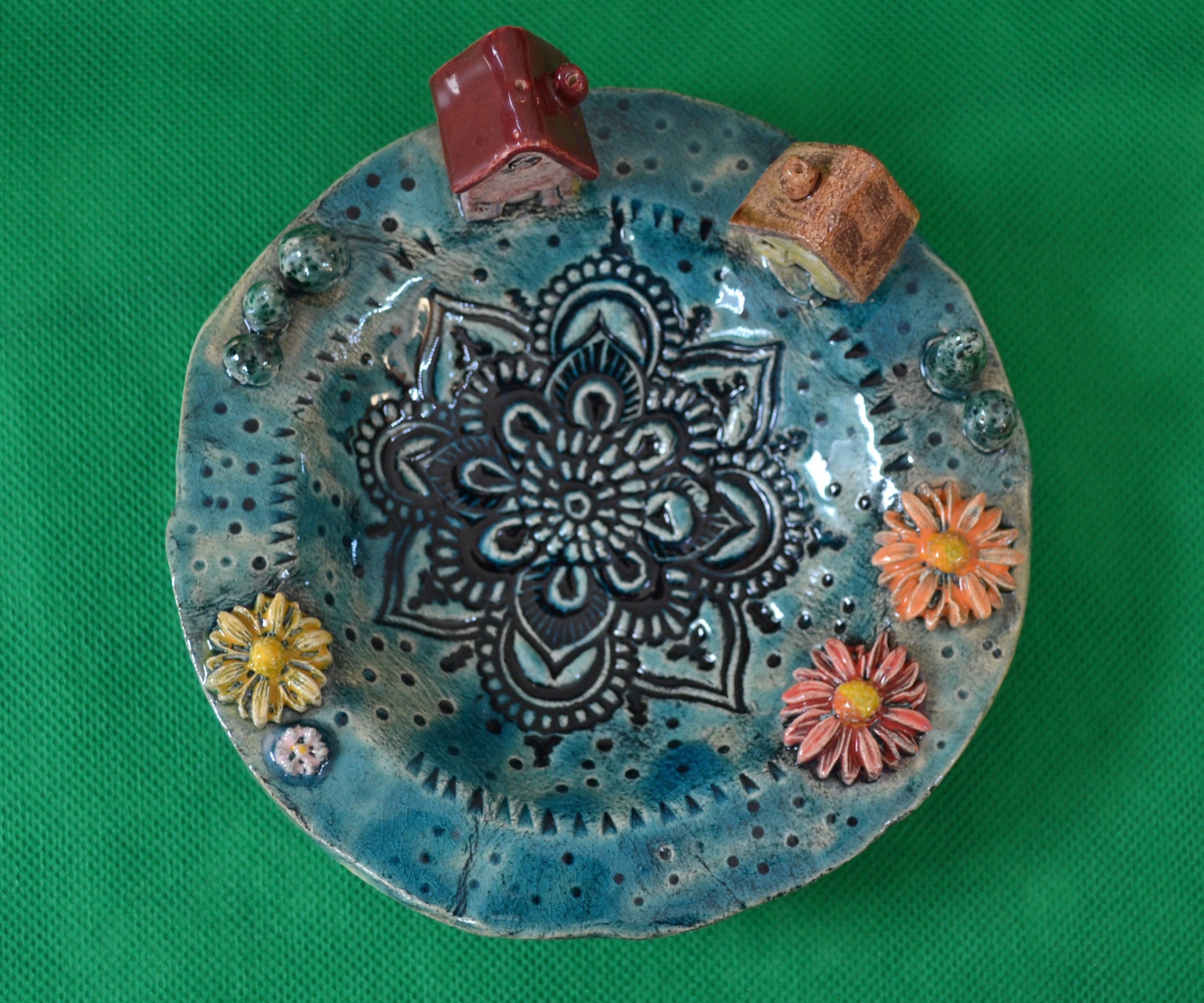 Ceramic Candle plate little Worldwith House