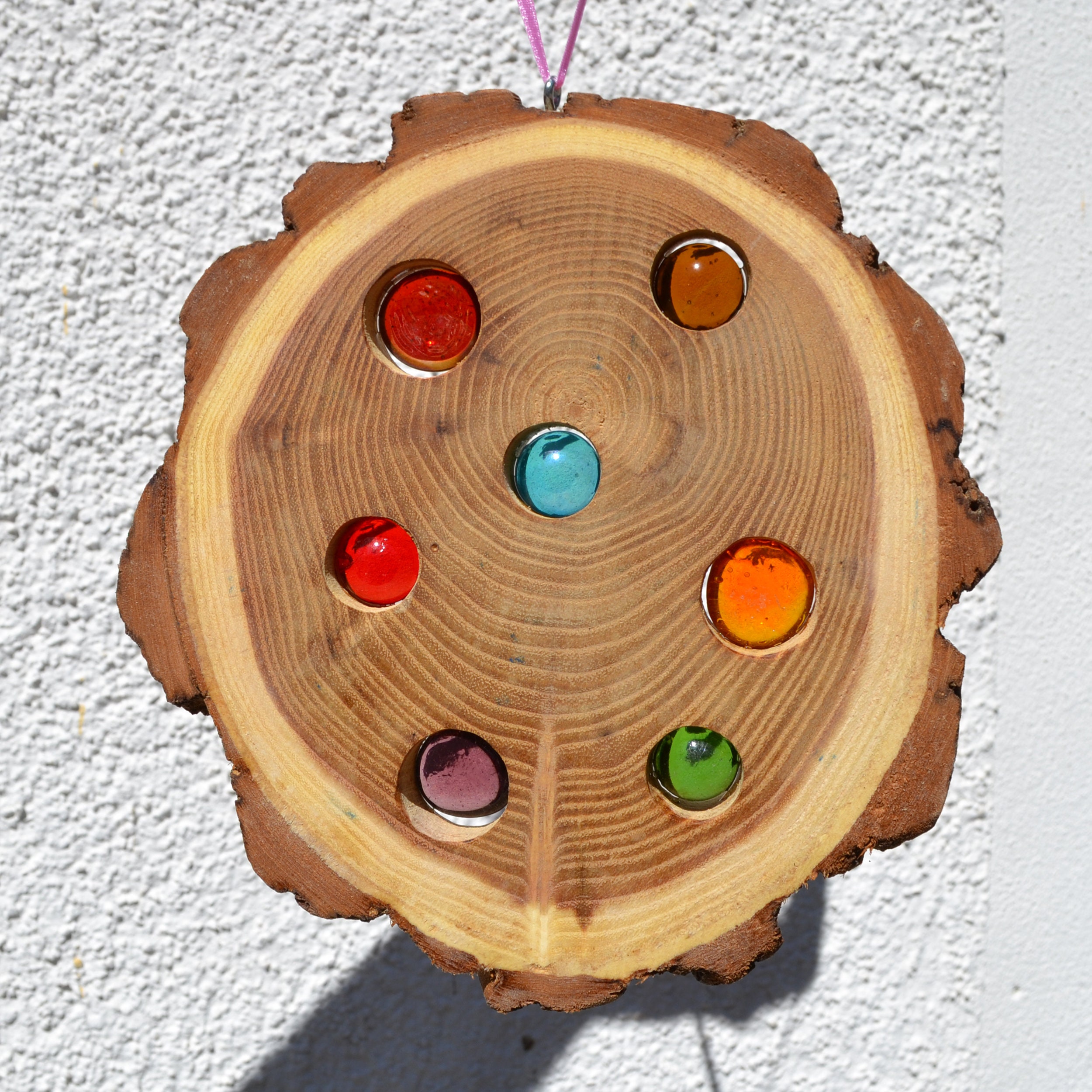 Window decoration, wood suncatcher acacia nature