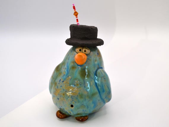 Ceramic bird with hat Nikola
