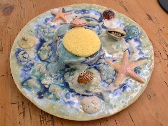 Ceramic butterfly and insect waterer "I want the sea"