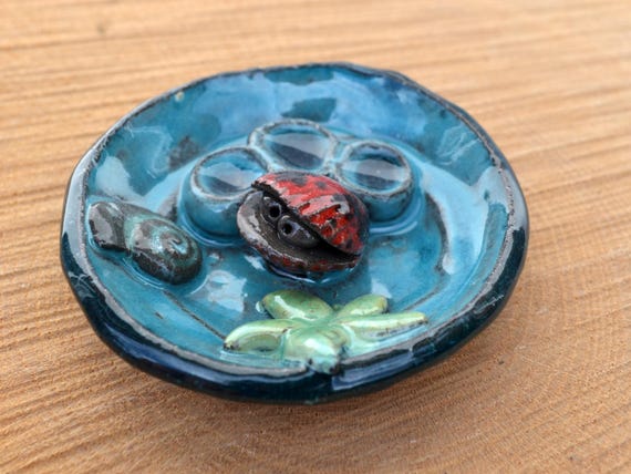 Mini ceramic insect waterer, bee aid