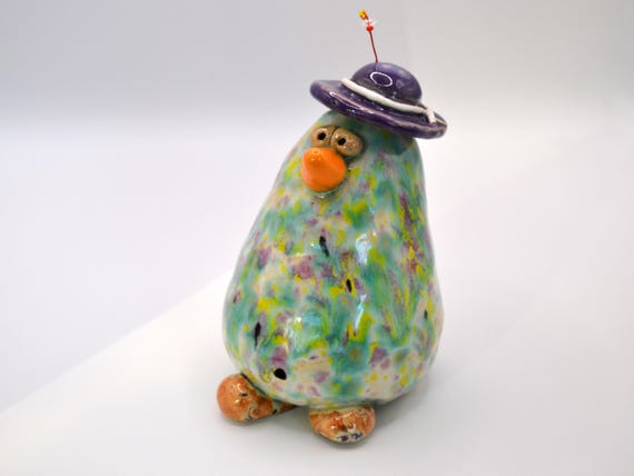 Ceramic bird with hat Zoé