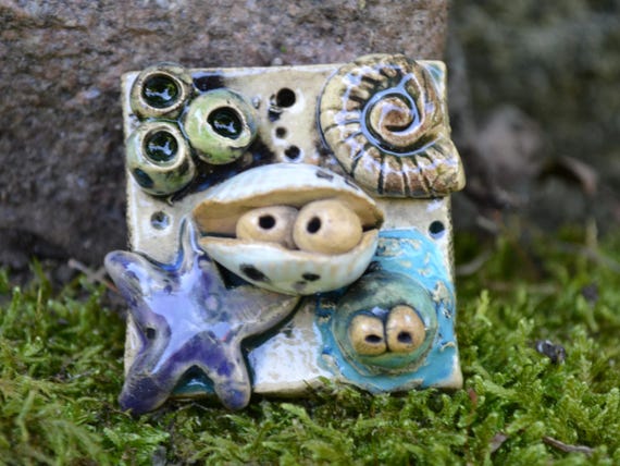 Mini ceramic picture with shell Alessandro