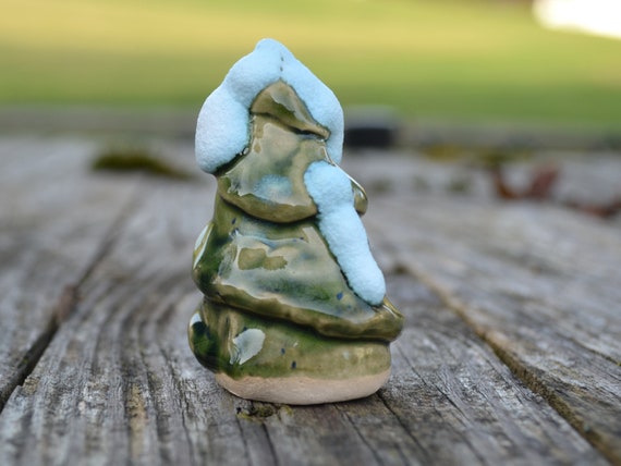 Wintery mini ceramic tree with snow