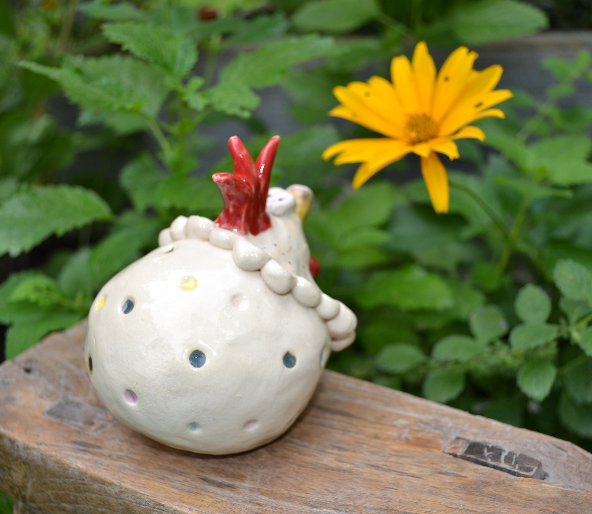 Garden Ceramic Sculpture Rooster Warin