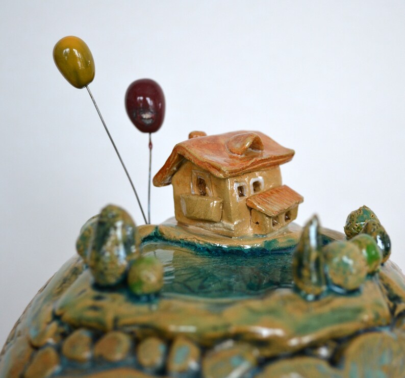Keramik Kugel große kleine Welt mit Haus am See | Etsy