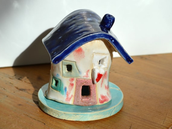 Small ceramic incense cone house