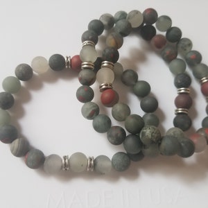 African Red Jasper Mens Elastic Bracelet