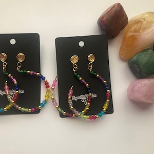 Colorful Rainbow Hoop Earrings