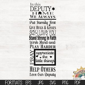Deputy Home, digital file, svg, pdf, jpg, eps, png, Cut File