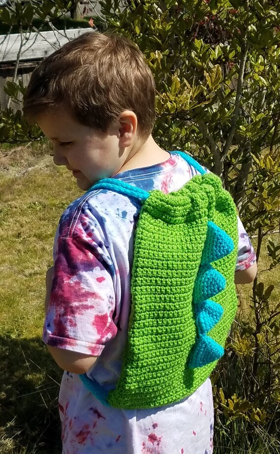 crochet dinosaur backpack