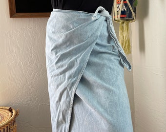 light denim wrap skirt