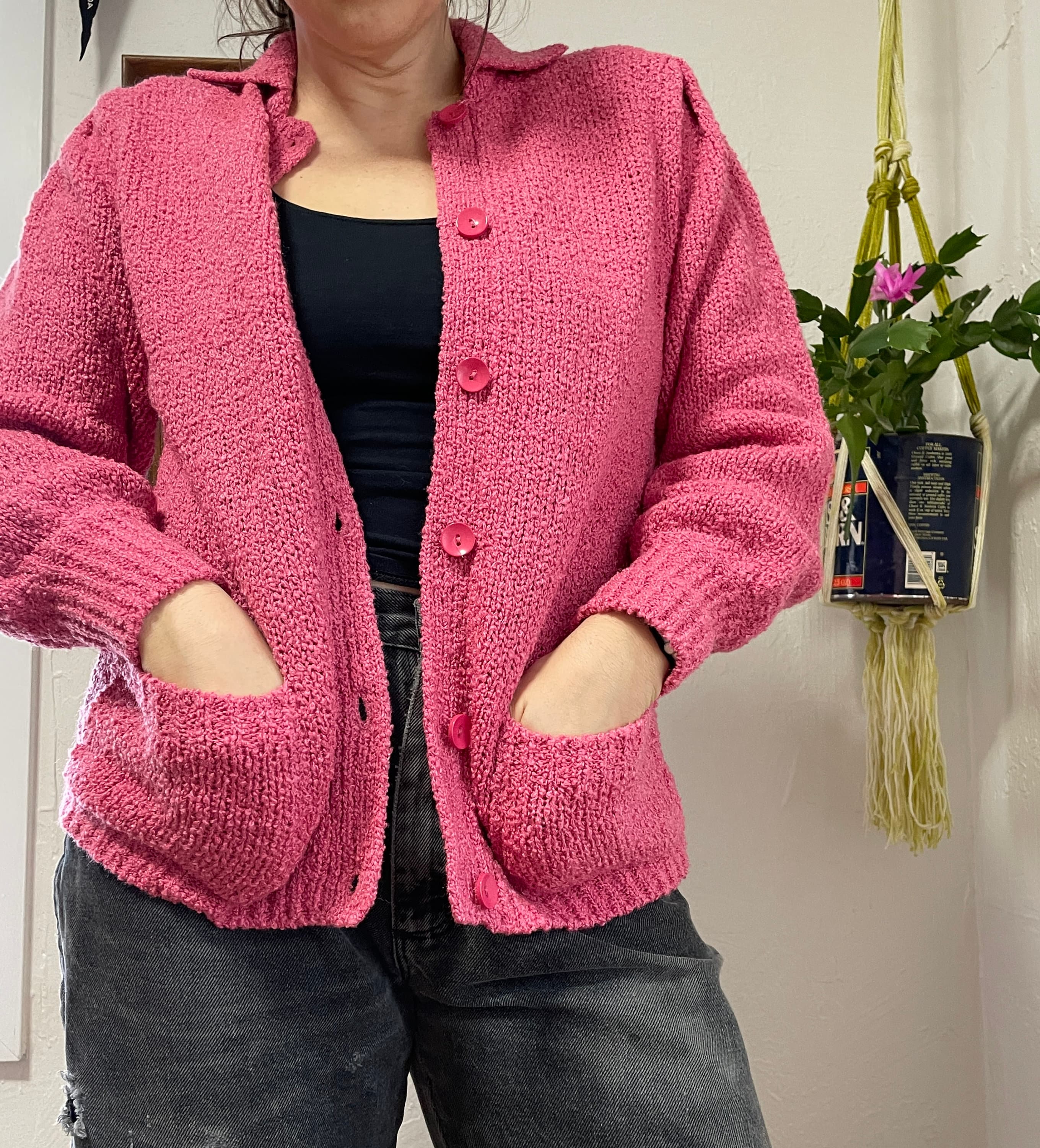 Bubblegum Pink Fringe Cardigan