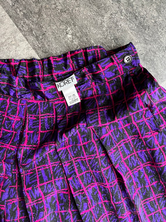 Pink and Purple Plaid Skirt // Vintage Retro - image 3