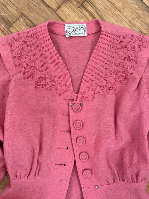 Bubblegum Pink Debutante Wool Peplum Jacket // Vi… - image 6