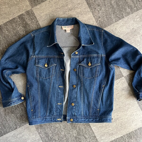 Dark Denim Jacket Etsy