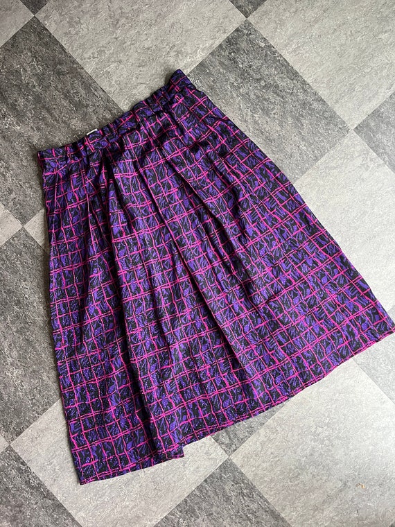 Pink and Purple Plaid Skirt // Vintage Retro - image 1