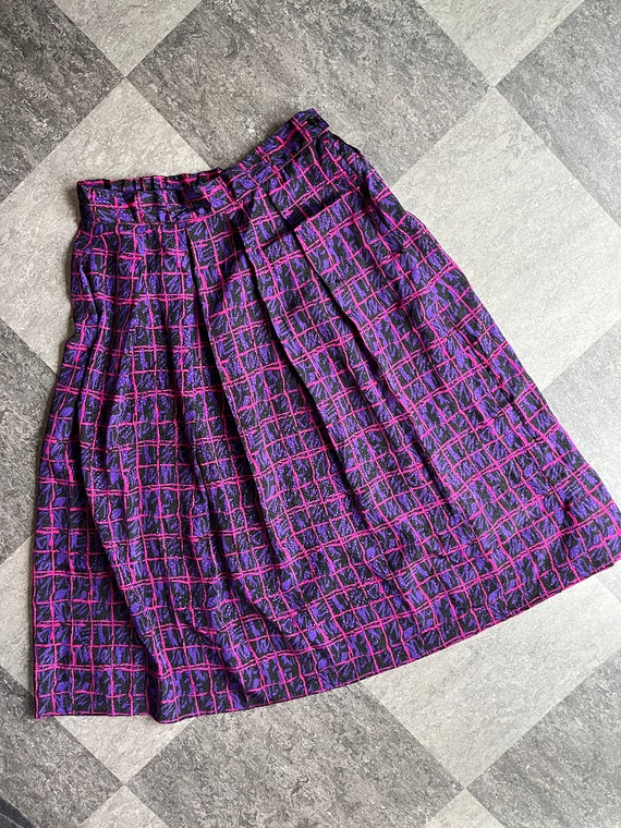 Pink and Purple Plaid Skirt // Vintage Retro - image 2