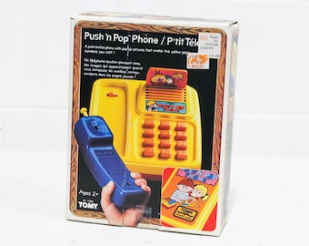 1984 Tomy Push and Pop Phone Toy for Kid, Pop Up Picture Phone Toy, Kids Toys, Baby Toy Phone, Toddler Toy Phone, Vintage Toys