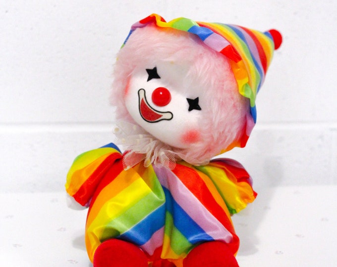 80s Vintage Faratak Wind up Clown Doll, Vintage Clown Music Box