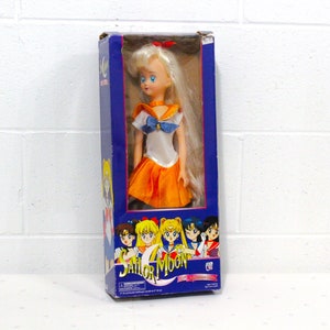 Vintage 1996 Irwin 17&quot; Sailor Venus Doll - Original Box, Doll Stand, Rare Sailor Moon Collectible, 90s Kid Sailor Moon Doll, 90s Anime