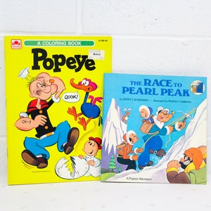 Vintage Popeye Malbücher Set, Malbuch für Kinder, Popeye Buch, Färbung für Kinder, Kinderbuch, Kindermalerei, 70er Jahre Geschenk für Kind