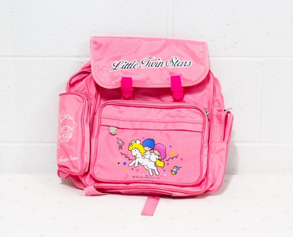 Little Twin Stars Kiki and Lala Pink Backpack, Pi… - image 1