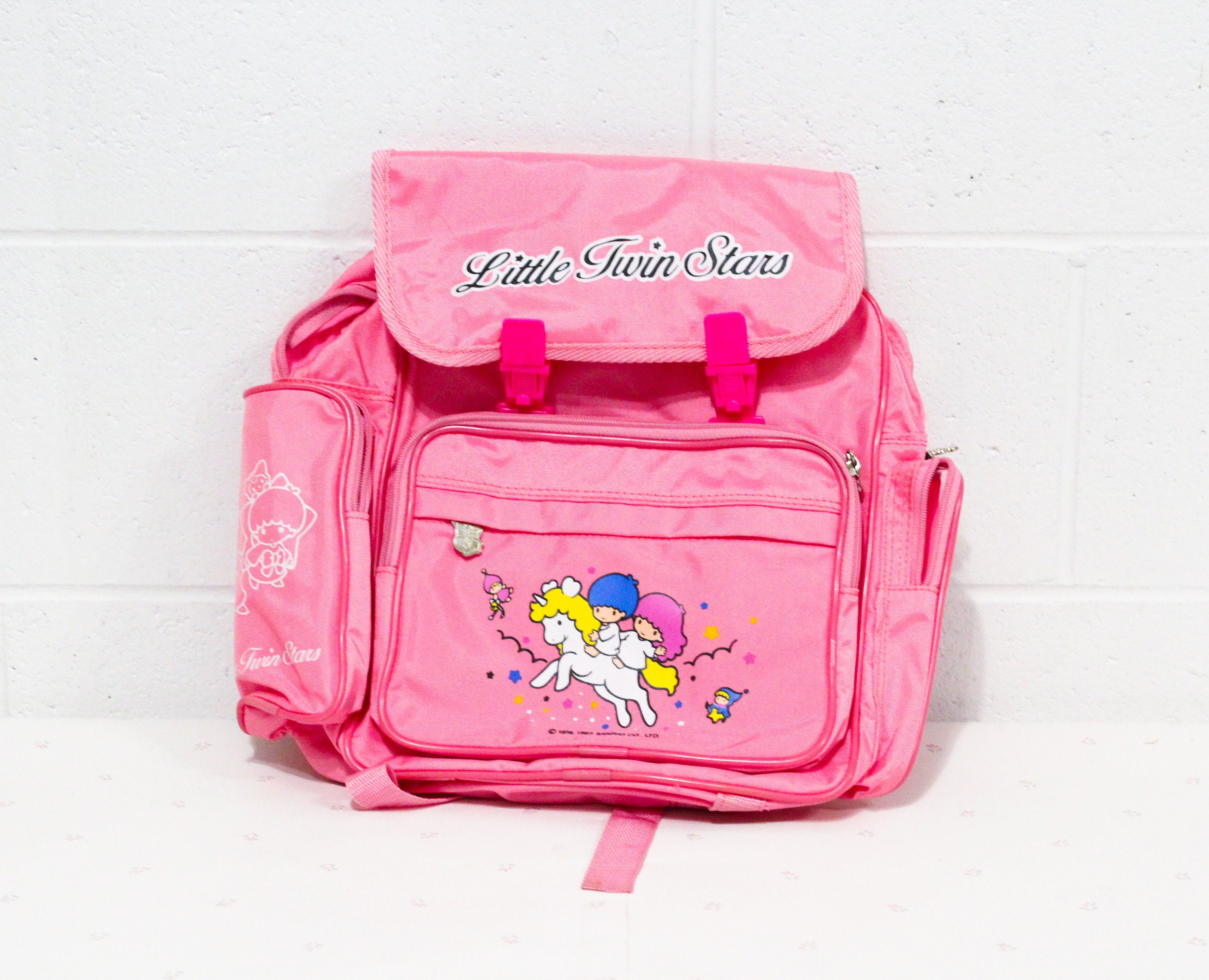 Little Twin Stars Kiki and Lala Pink Backpack, Pink Bag for