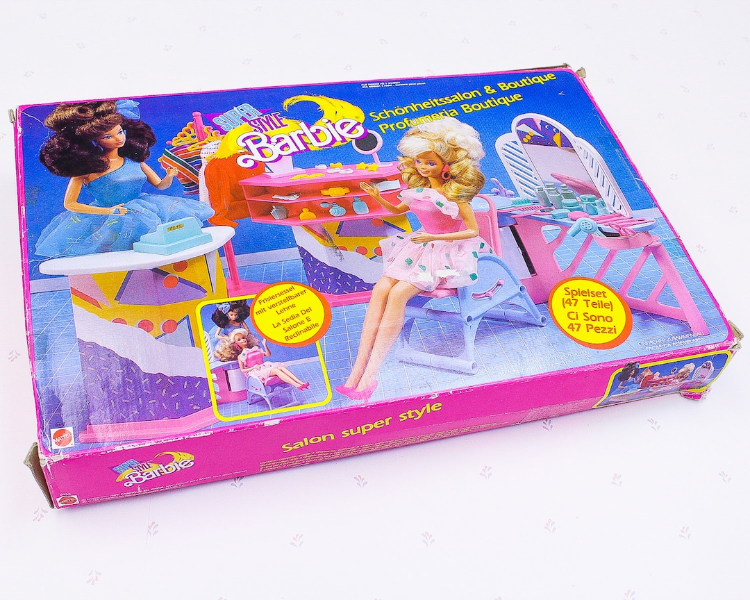 Super Style Barbie Beauty Salon Hair Boutique Barbie Hair Salon Playset 90s Toys for Girls 90s Girls Toys Fashion Barbie Doll Furniture Etsy
