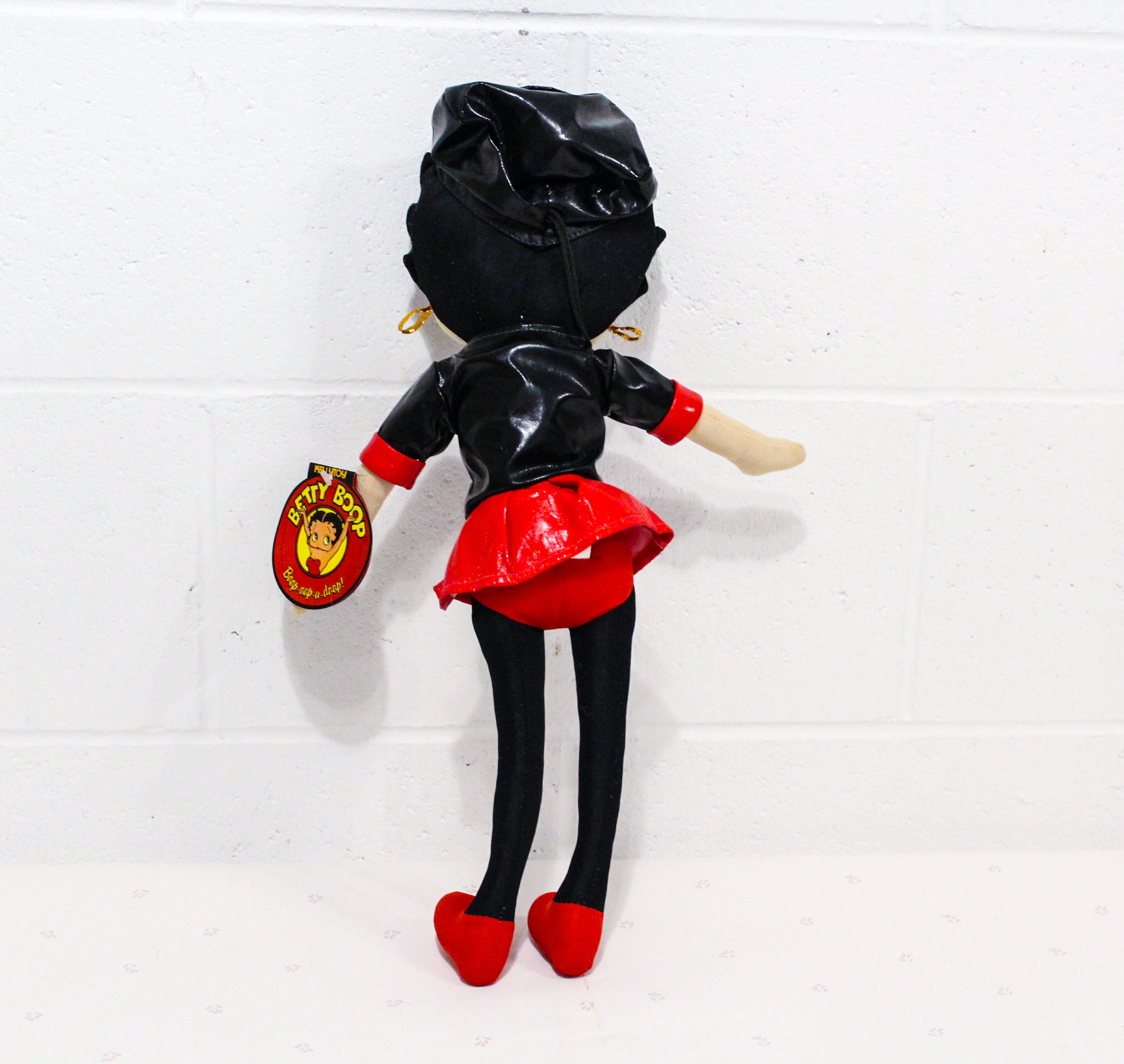 90s Vintage Betty Boop Plush Doll, Biker Betty Handcrafted Toy