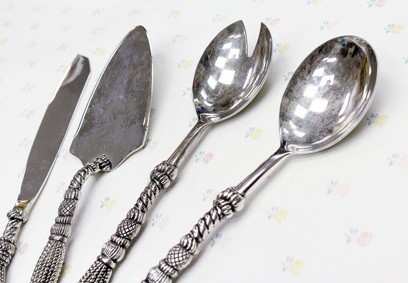 Vintage 1970s Serving Utensils by Silea Silver Silver Plated Etsy Canada