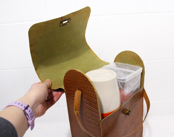 Vintage Thermos Safari Bag, Lunch Bag, 70s Vintage Coffee Thermos