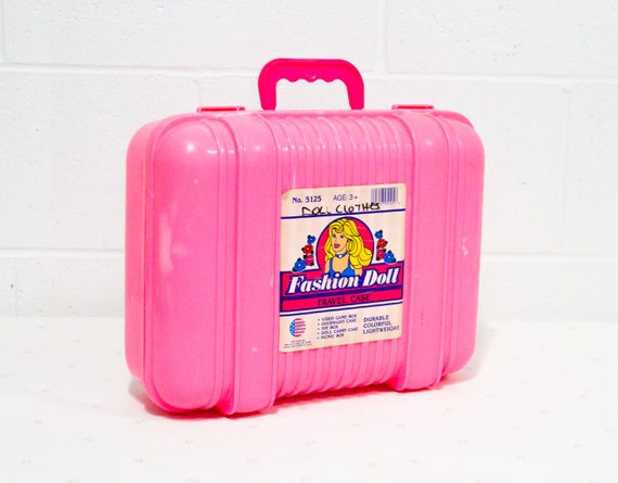 Hot Pink Barbie Case, Carrying Case for Dolls, Vintage Barbie