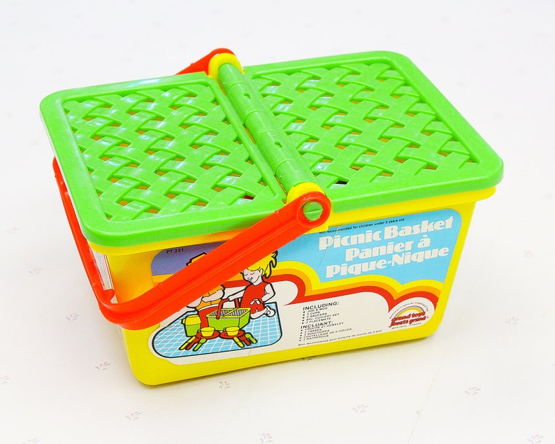 Picnic Basket Toy Playset Food Toys for Kids Vintage Toy Etsy