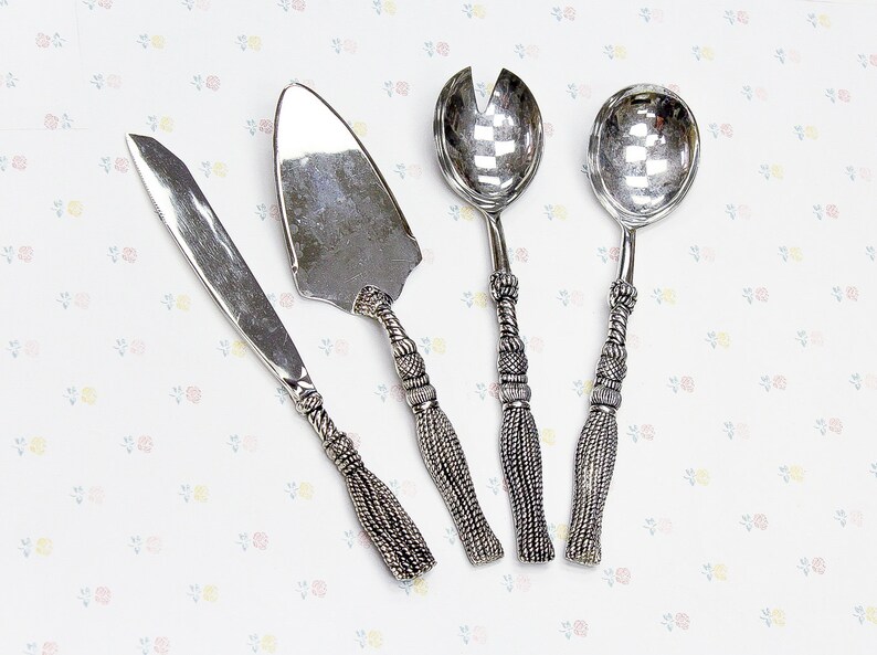 Vintage 1970s Serving Utensils by Silea Silver Silver Plated Etsy Canada