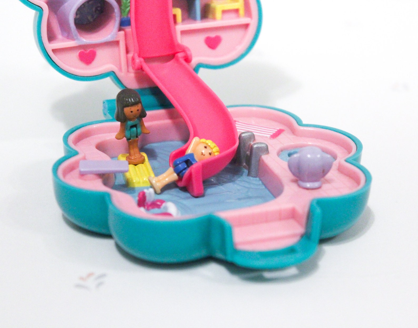 1990 Polly Pocket Water Fun Park Compact Toy Green Flower Toy Etsy