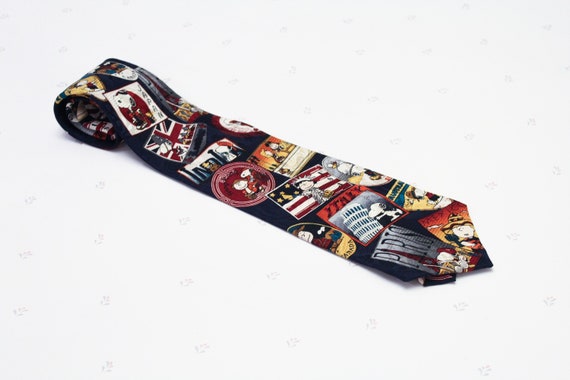 Vintage Snoopy Tie for Men, Silk Necktie, Vintage