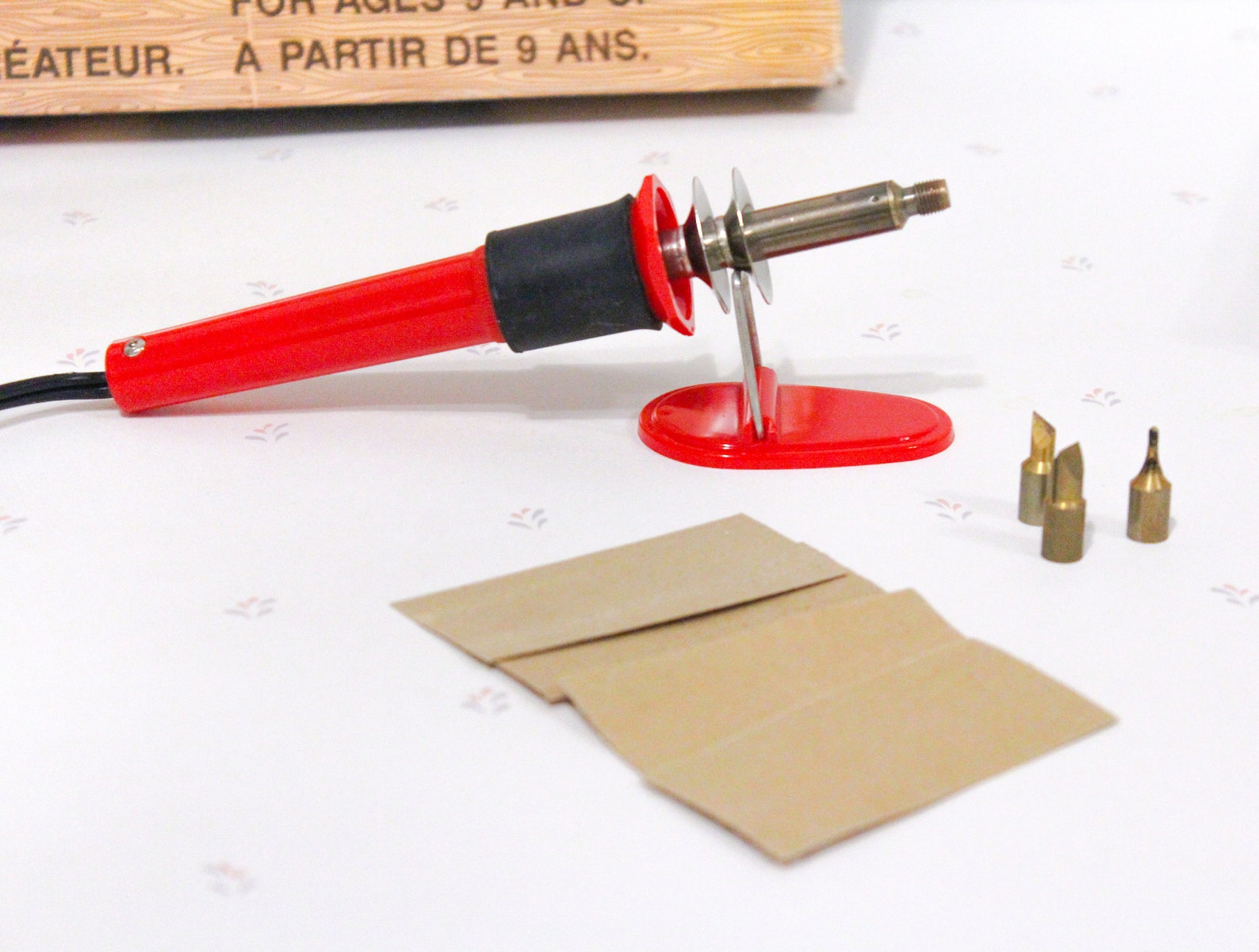 Vintage Wood Burning Kit Wood Craft Kit Vintage Craft Tools Etsy